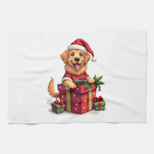 Golden Retriever-Geschenkpapier Geschirrtuch