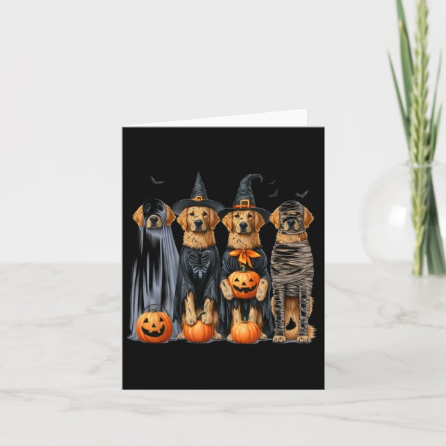 Golden Retriever Ghost Dog Halloween Karte (Vorderseite)