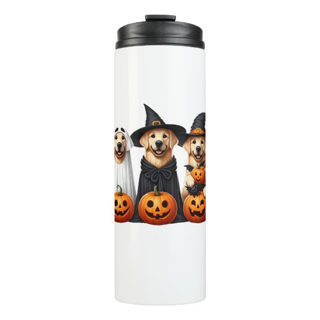 Golden Retriever Ghost Halloween Hundeliebhaber Thermosbecher (Vorderseite)
