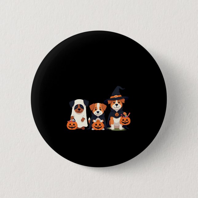 Golden Retriever Ghost Halloween Trick oder Treat  Button (Vorderseite)
