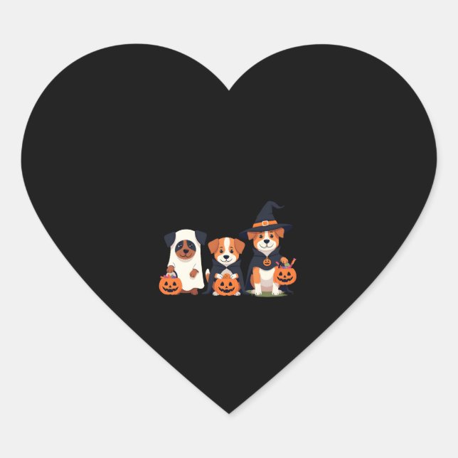 Golden Retriever Ghost Halloween Trick oder Treat  Herz-Aufkleber (Vorderseite)