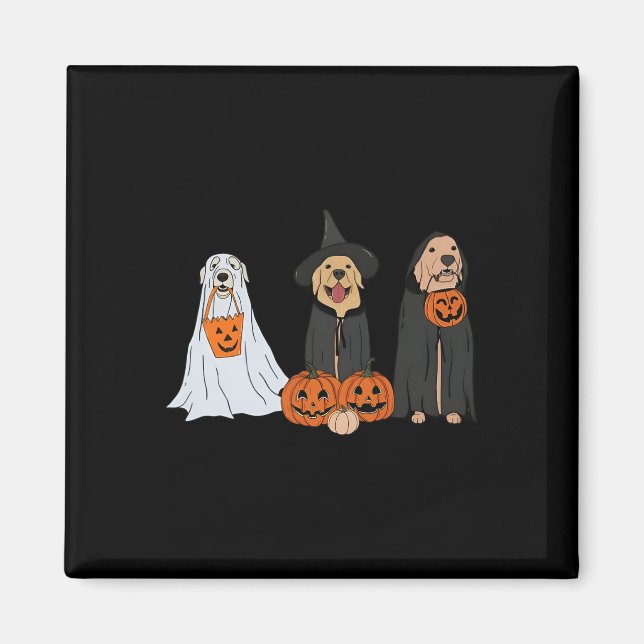 Golden Retriever Ghost Halloween Trick oder Treat  Magnet (Vorne)