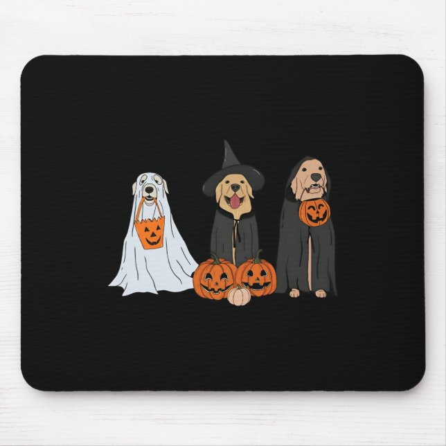 Golden Retriever Ghost Halloween Trick oder Treat  Mousepad (Vorne)