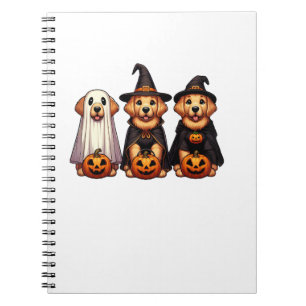 Golden Retriever Ghost Halloween Trick oder Treat  Notizblock