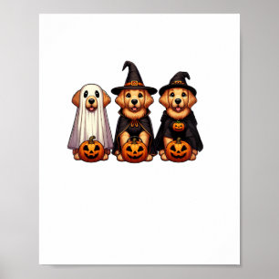 Golden Retriever Ghost Halloween Trick oder Treat  Poster