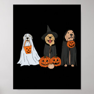 Golden Retriever Ghost Halloween Trick oder Treat  Poster