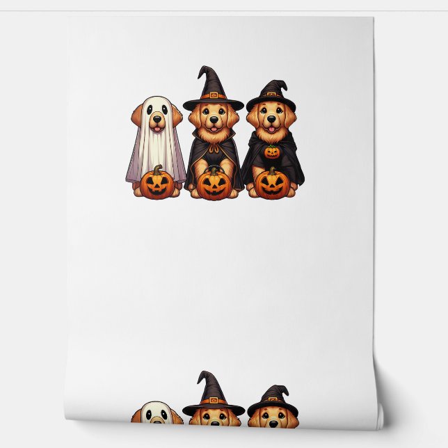 Golden Retriever Ghost Halloween Trick oder Treat  Tapete (Abrollen)