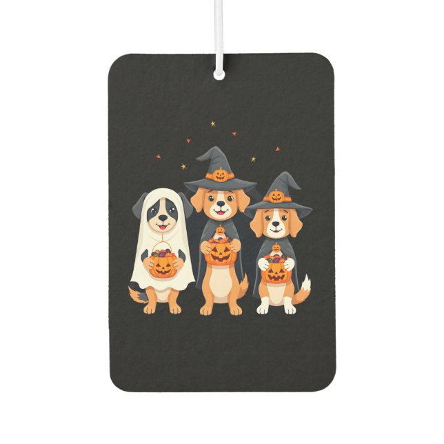 Golden Retriever Ghost Halloween Trick Or Treat Do Autolufterfrischer (Vorderseite)