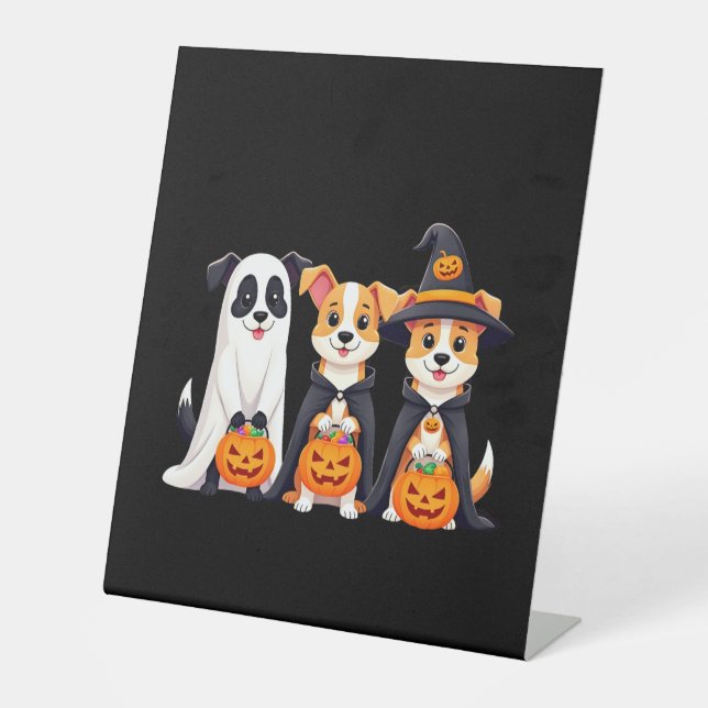 Golden Retriever Ghost Halloween Trick Or Treat Do Sockelschild (Vorderseite)