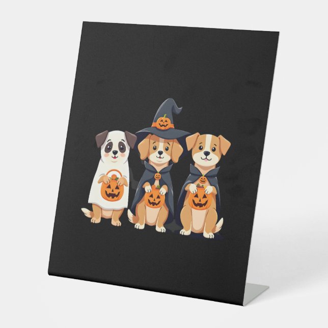 Golden Retriever Ghost Halloween Trick Or Treat Do Sockelschild (Vorderseite)