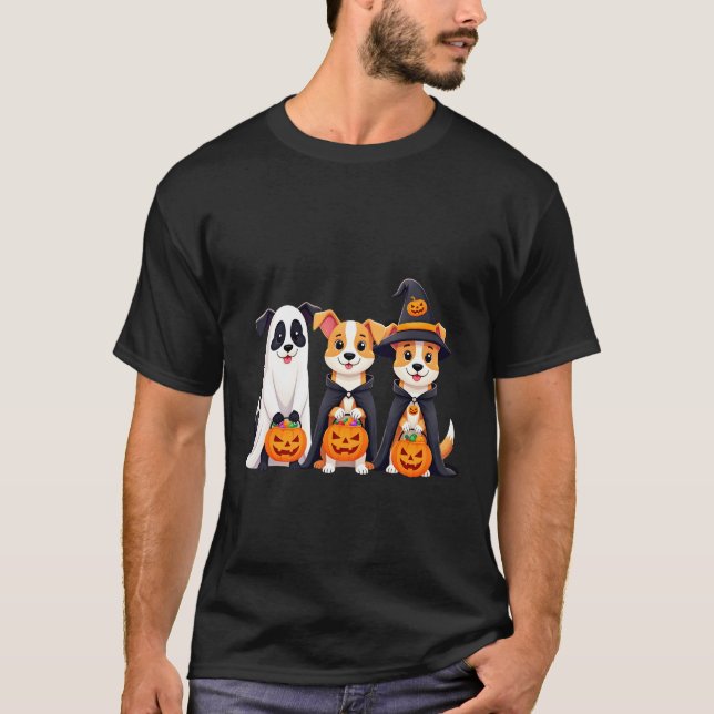 Golden Retriever Ghost Halloween Trick Or Treat Do T-Shirt (Vorderseite)