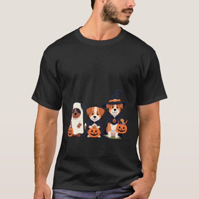 Golden Retriever Ghost Halloween Trick Or Treat Do T-Shirt (Vorderseite)