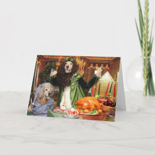Golden Retriever Ghost of Christmas Present Karte