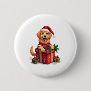Golden Retriever Gift Wrap Button