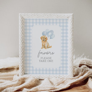 Golden Retriever Gingham Geschenke für Baby Shower Poster