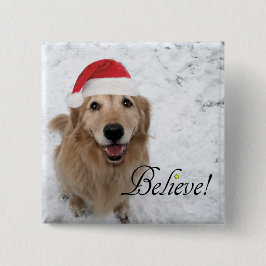 Golden retriever glauben Weihnachten Button