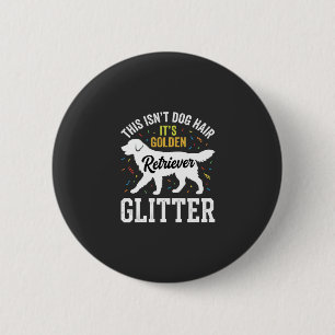 Golden Retriever Glitter Hundehaar Design Button