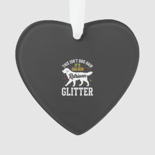 Golden Retriever Glitter Hundehaar Design Ornament