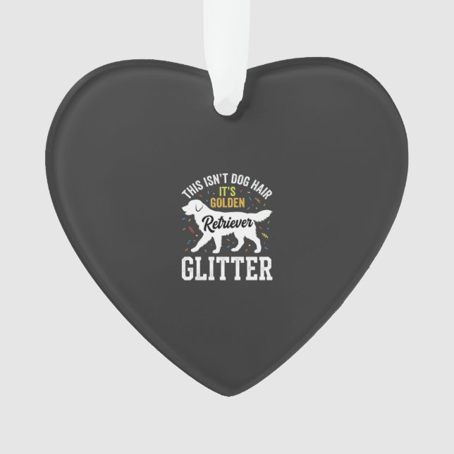 Golden Retriever Glitter Hundehaar Design Ornament (Vorderseite)