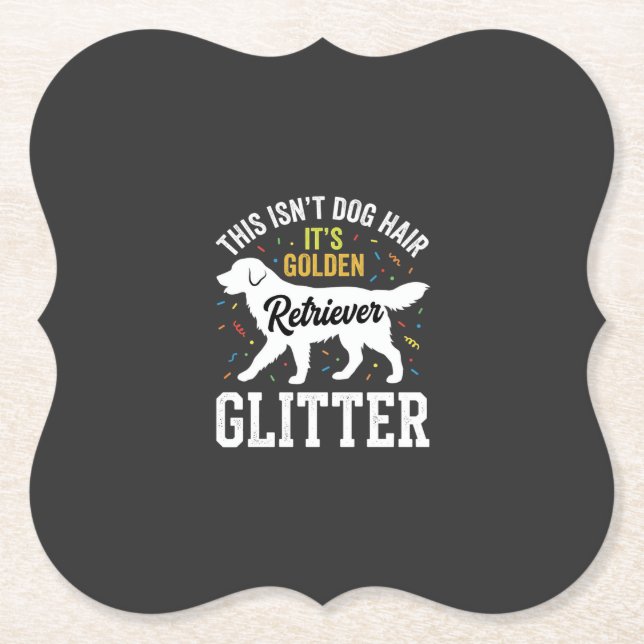 Golden Retriever Glitter Hundehaar Design Untersetzer (Vorderseite)