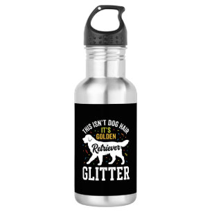 Golden Retriever Glitter-Hundehaardesign Edelstahlflasche