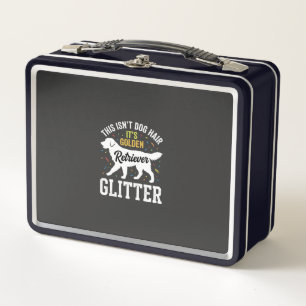 Golden Retriever Glitter-Hundehaardesign Metall Brotdose