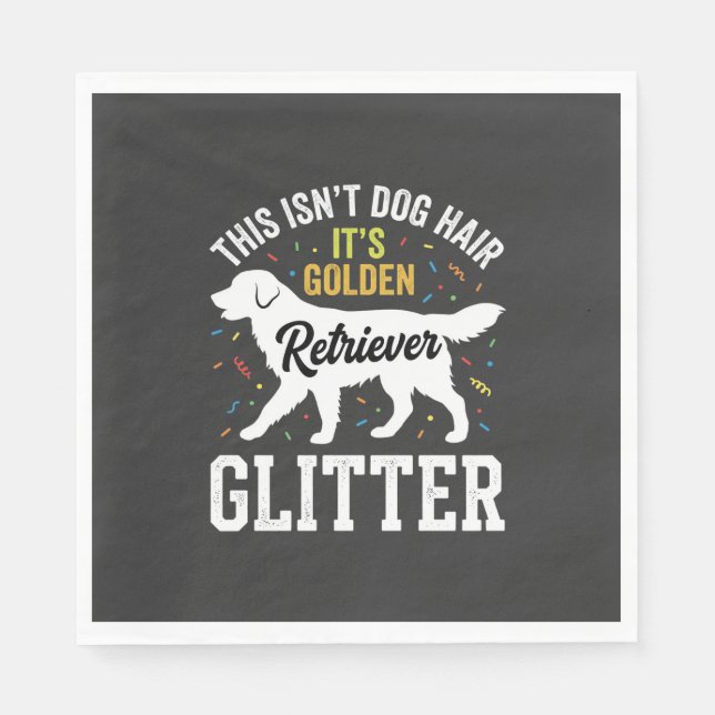 Golden Retriever Glitter-Hundehaardesign Serviette (Vorderseite)