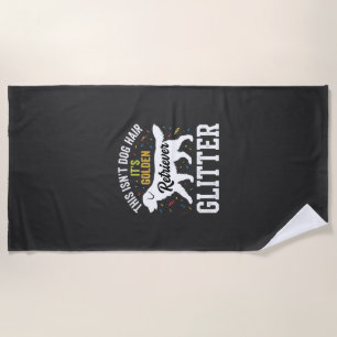 Golden Retriever Glitter-Hundehaardesign Strandtuch
