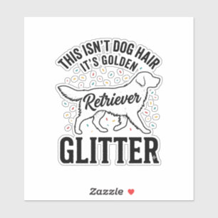 Golden Retriever Glitter Vintage Hundehaar-Shirt_1 Aufkleber