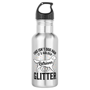 Golden Retriever Glitter Vintage Hundehaar-Shirt_1 Edelstahlflasche