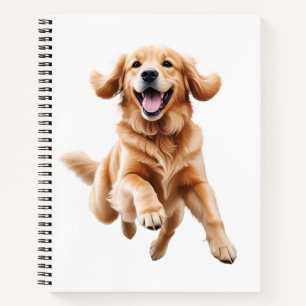 Golden Retriever glücklicher Spielspass Springen i Notizbuch