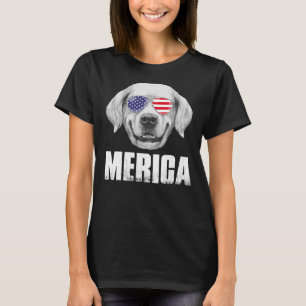 Golden Retriever Goldie Dog USA Flag US P T-Shirt