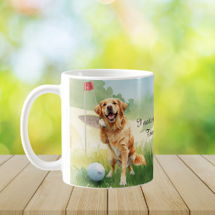 Golden Retriever Golf Wasserfarbe  Kaffeetasse