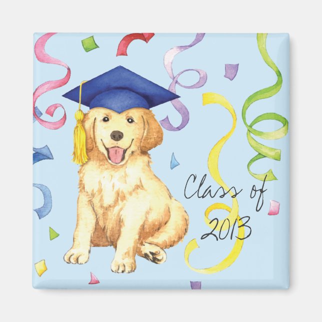 Golden Retriever Graduate Magnet (Vorne)
