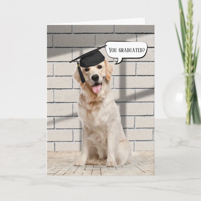 Golden Retriever Graduate on Brick Karte (Vorderseite)