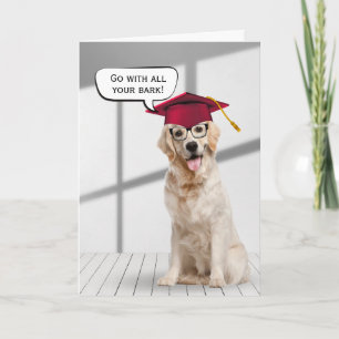 Golden Retriever Graduate with Red Cap Karte