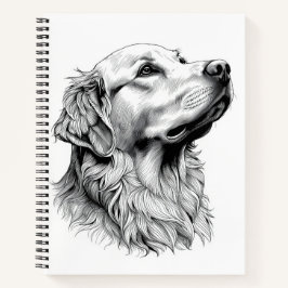 Golden Retriever Gravur Stil Hardcover Journal Notizbuch