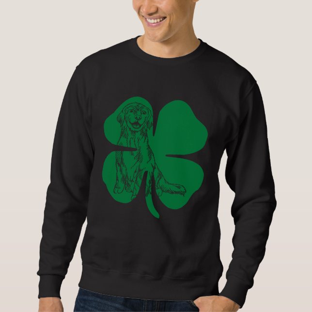 Golden Retriever Green Shamrock Saint Patrick s Da Sweatshirt (Vorderseite)