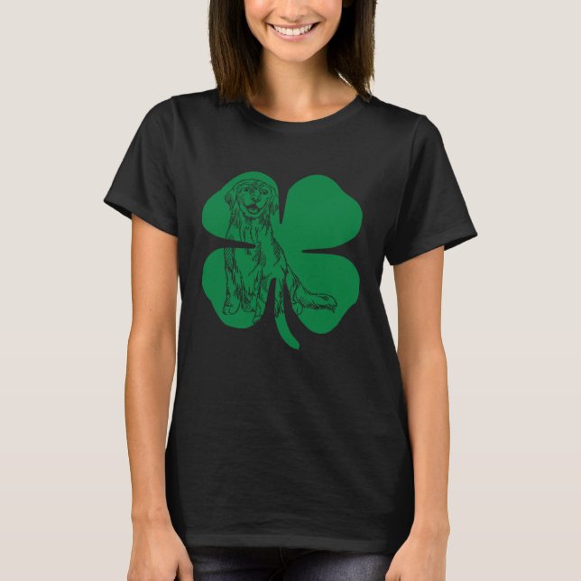 Golden Retriever Green Shamrock Saint Patrick s Da T-Shirt (Vorderseite)