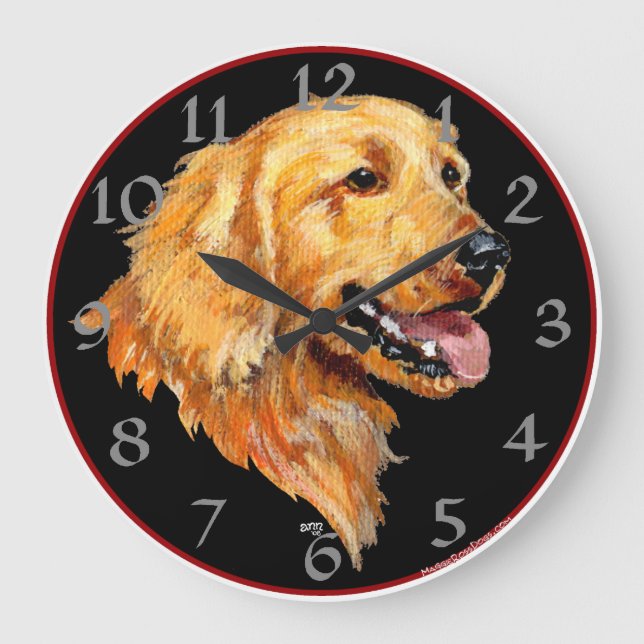 Golden retriever große wanduhr (Vorderseite)