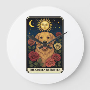 Golden Retriever Große Wanduhr