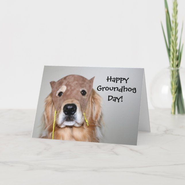 Golden Retriever Groundhop Day Card Karte (Vorderseite)