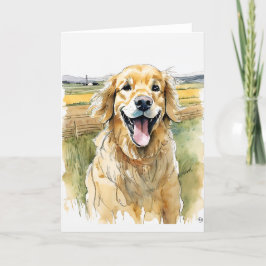 Golden Retriever Grußkarte Dankeskarte