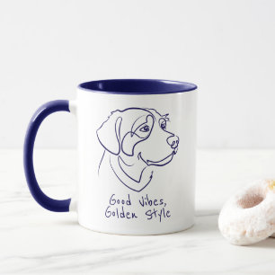 Golden Retriever - Gute Vibes, Goldener Stil Tasse