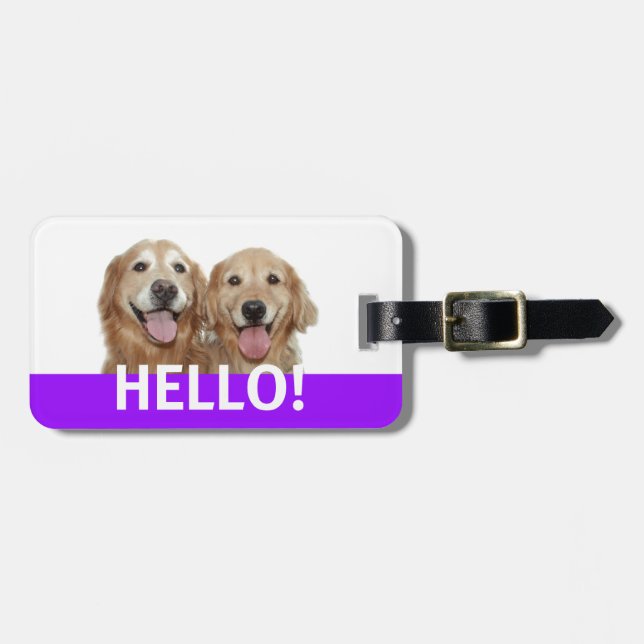 Golden retriever hallo gepäckanhänger (Vorderseite horizontal)