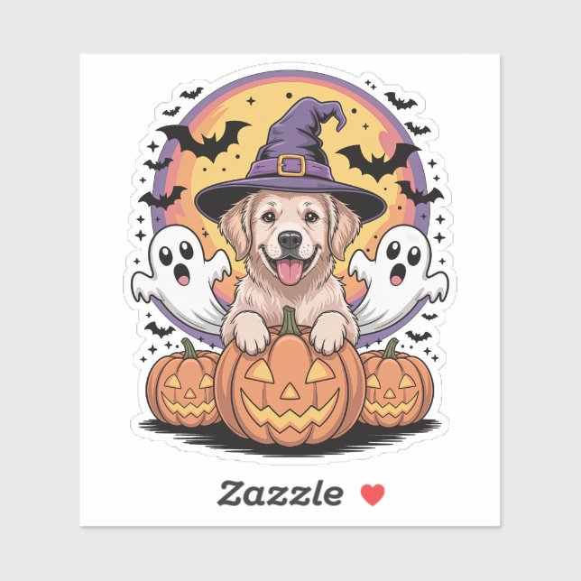 Golden Retriever Halloween Aufkleber (Blatt)