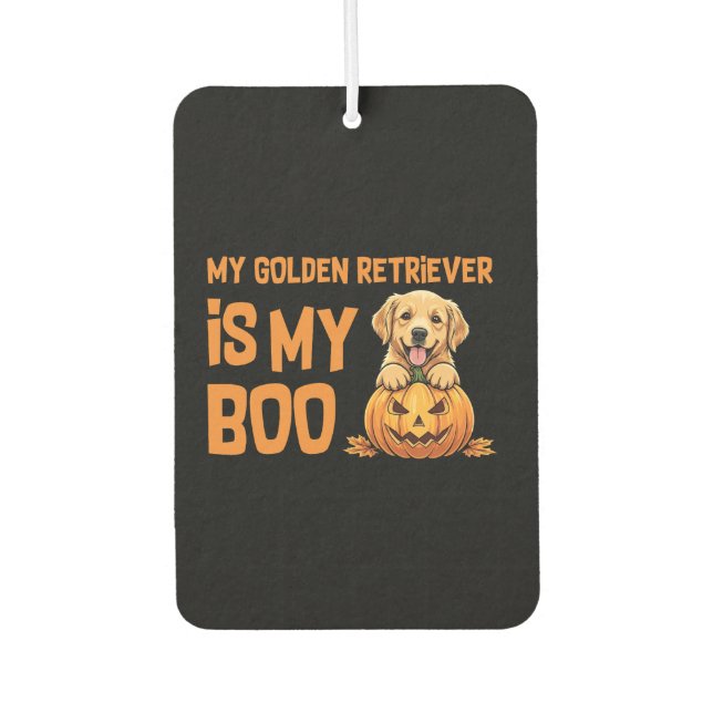 Golden Retriever Halloween Autolufterfrischer (Vorderseite)