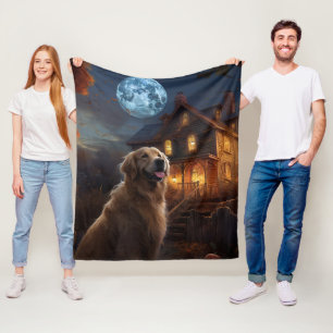 Golden Retriever Halloween Beängstigend Fleecedecke