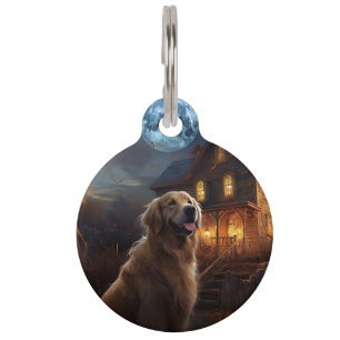 Golden Retriever Halloween Beängstigend Haustiermarke