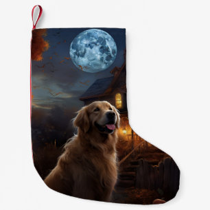 Golden Retriever Halloween Beängstigend Kleiner Weihnachtsstrumpf
